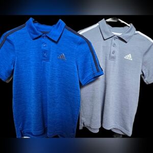 Adidas Kids Polo Shirt - Blue and Gray Sz 10/12
